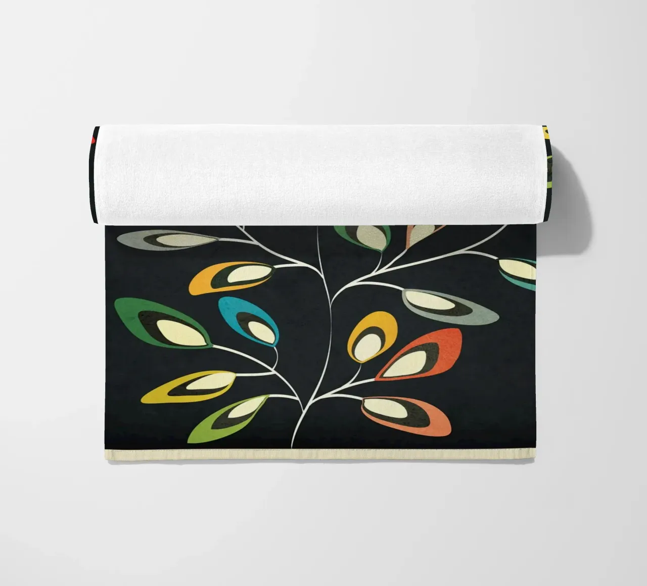 Mid-Century Abstract Flowers 05 telo mare da cityart