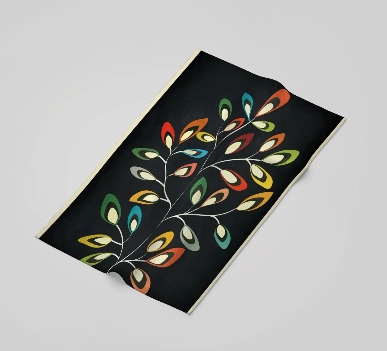 Mid-Century Abstract Flowers 05 telo mare da cityart