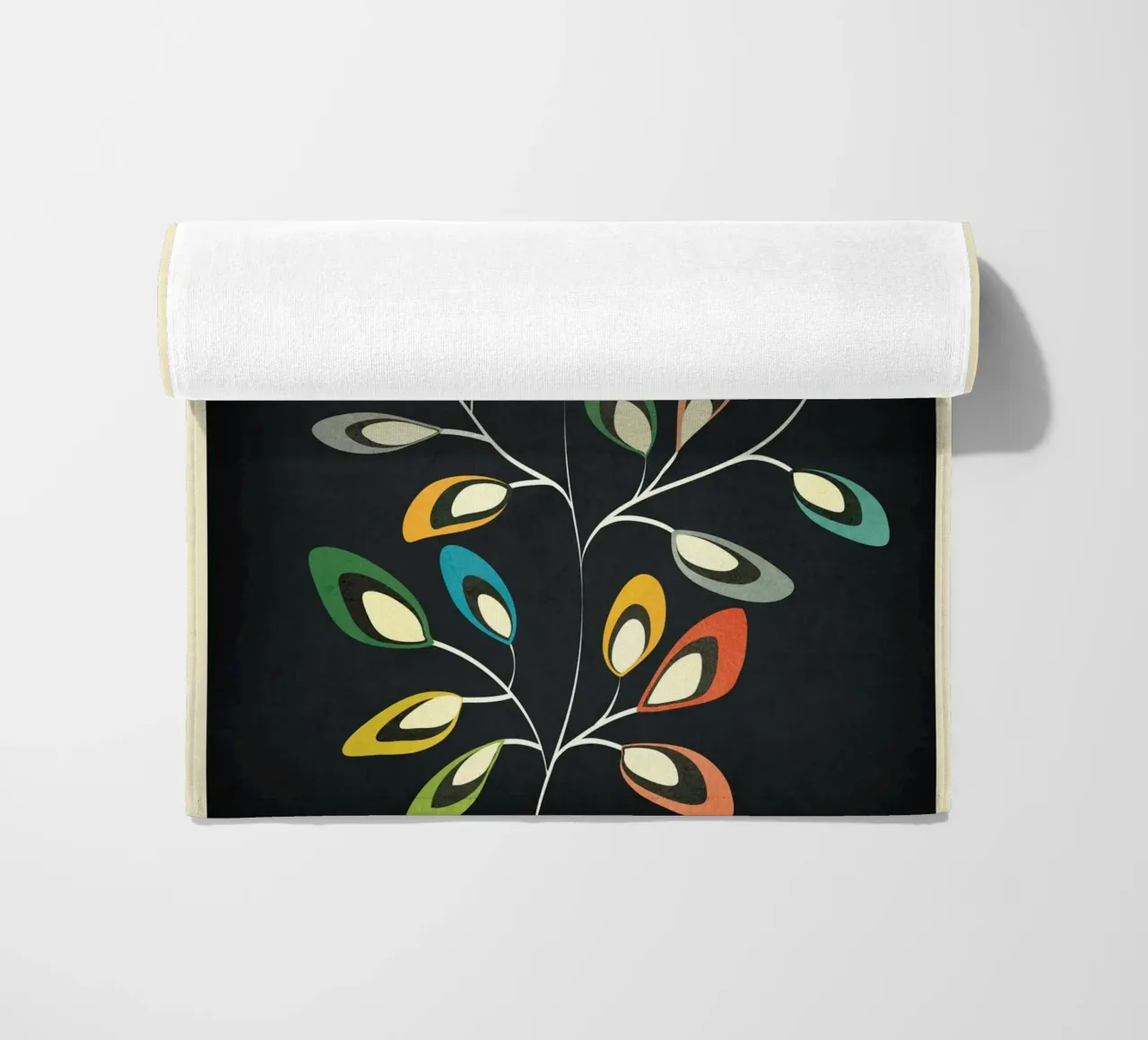 Mid-Century Abstract Flowers 05 telo mare da cityart