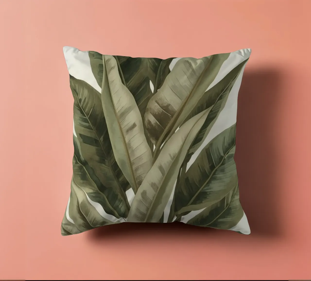 Modello di foglie di piante, pace verde cuscino da DesignDoodle
