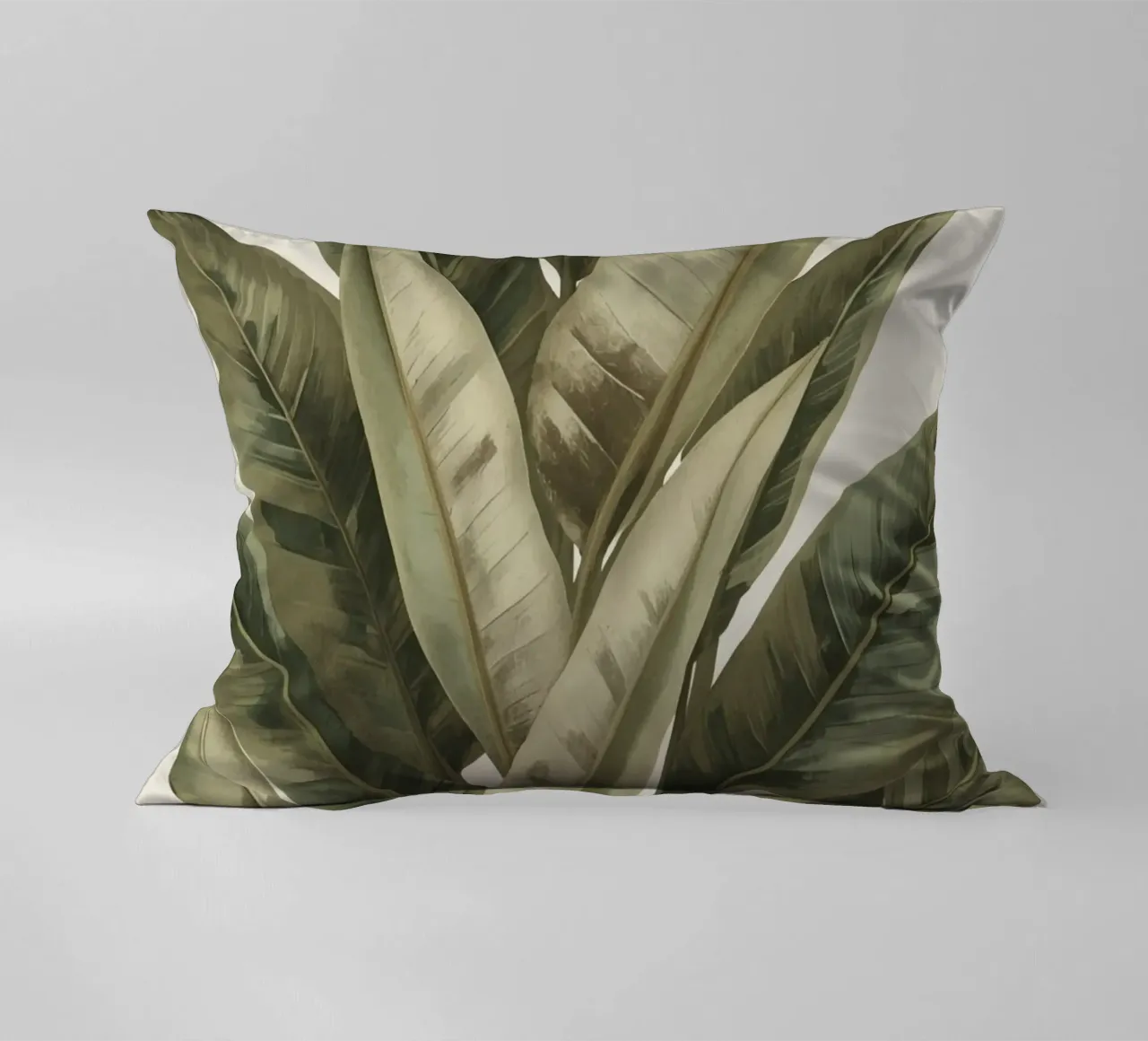 Modello di foglie di piante, pace verde cuscino da DesignDoodle