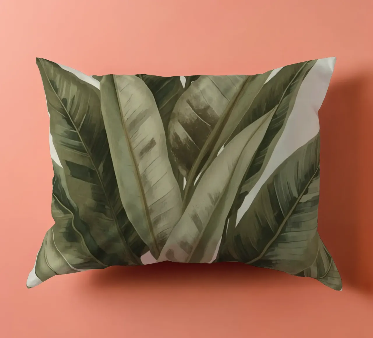 Modello di foglie di piante, pace verde cuscino da DesignDoodle