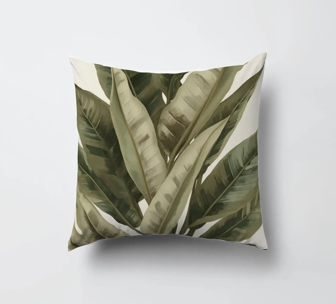 Modello di foglie di piante, pace verde cuscino da DesignDoodle