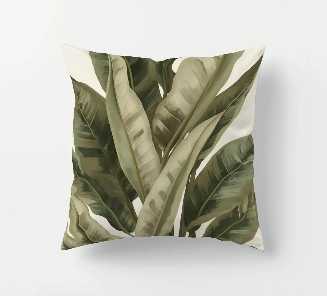 Modello di foglie di piante, pace verde cuscino da DesignDoodle