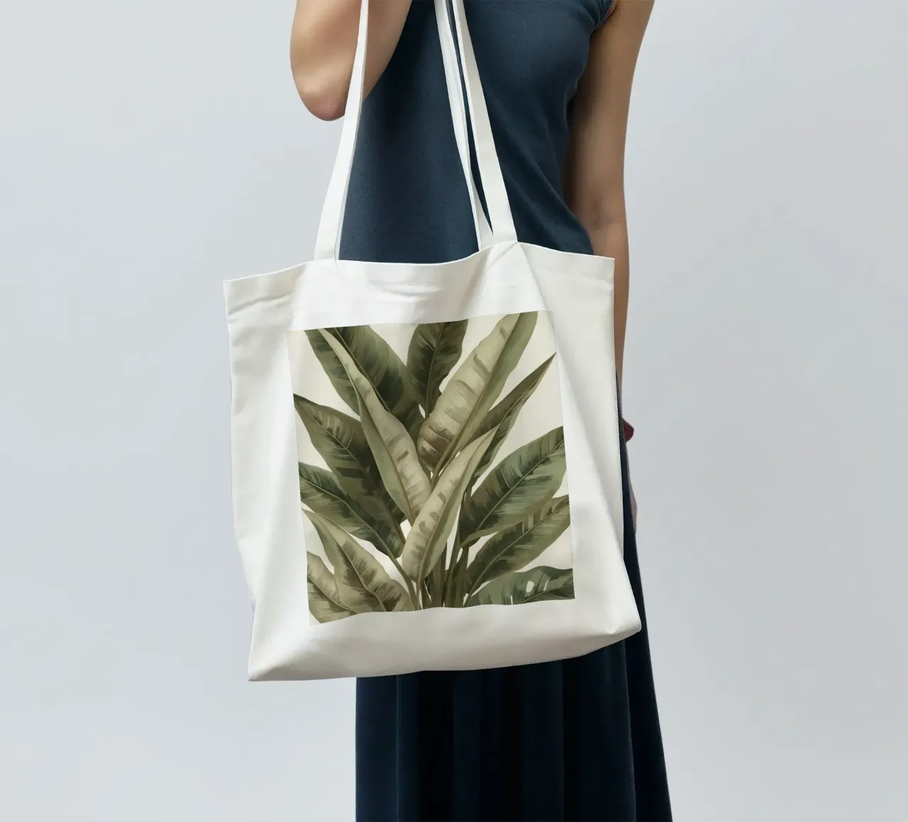 Modello di foglie di piante, pace verde borsa in juta da DesignDoodle