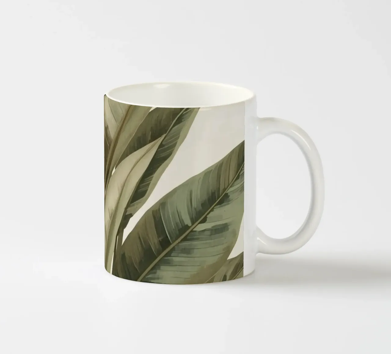 Modello di foglie di piante, pace verde tazza in ceramica da DesignDoodle