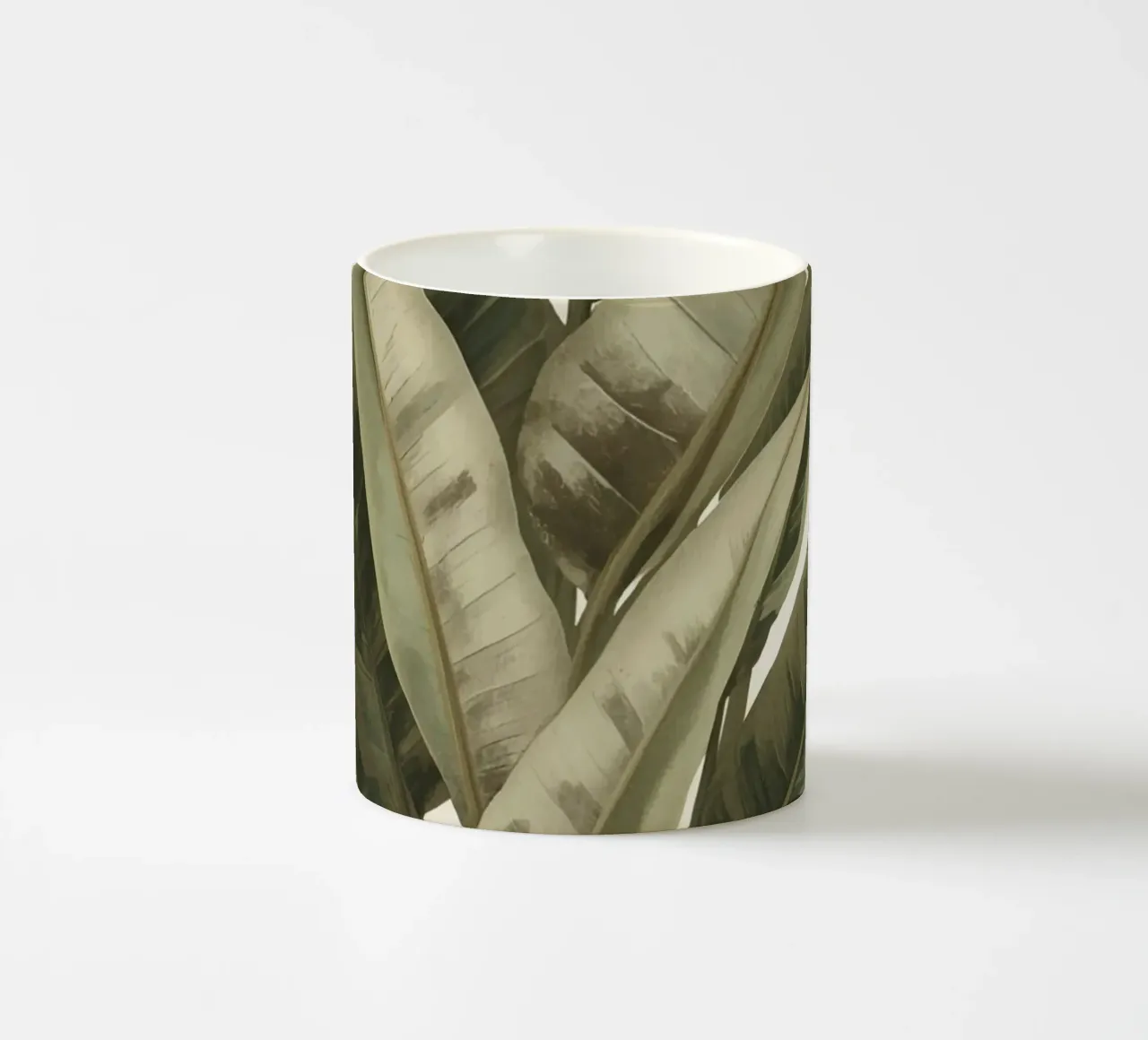 Modello di foglie di piante, pace verde tazza in ceramica da DesignDoodle