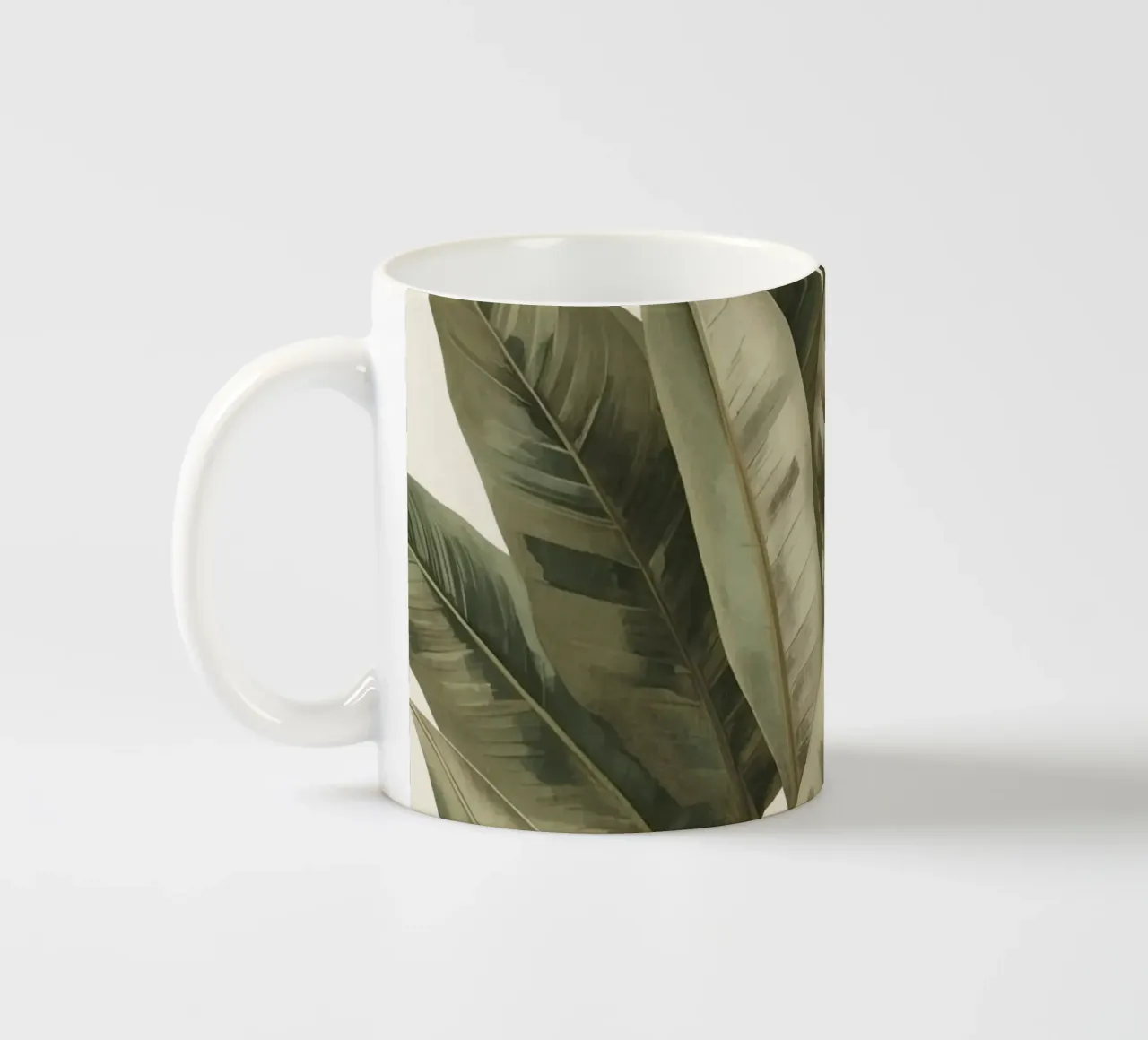 Modello di foglie di piante, pace verde tazza in ceramica da DesignDoodle