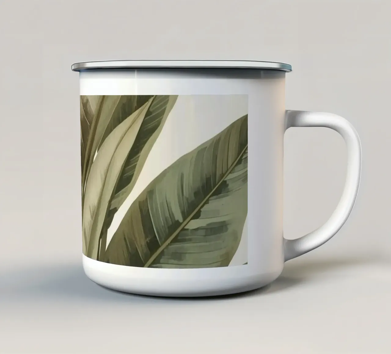 Modello di foglie di piante, pace verde tazza in smalto da DesignDoodle