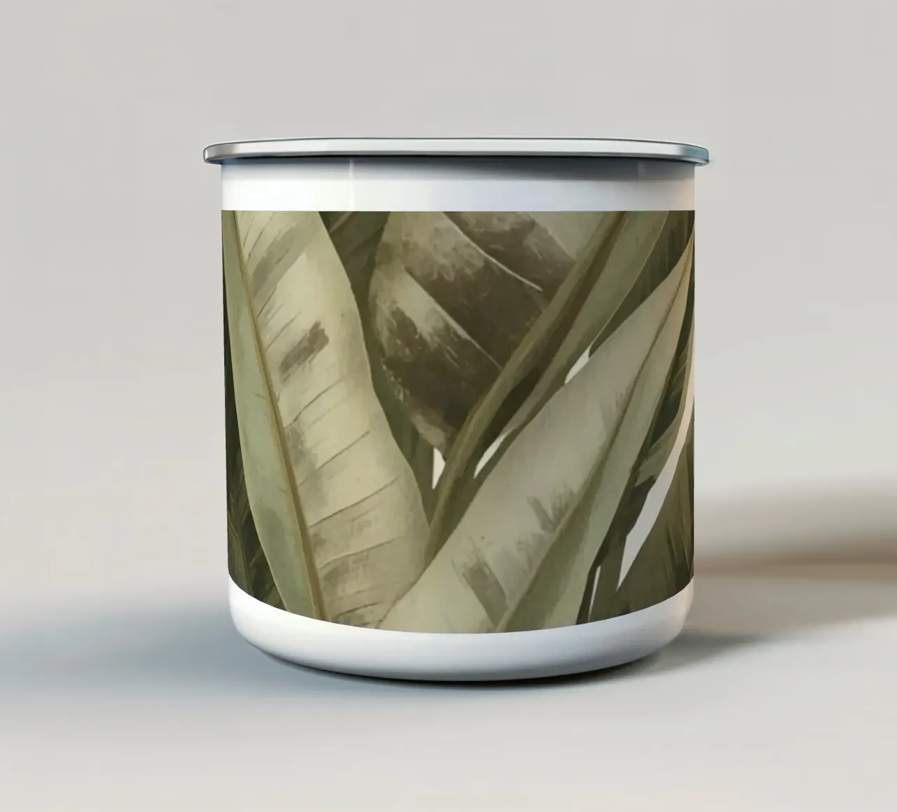 Modello di foglie di piante, pace verde tazza in smalto da DesignDoodle