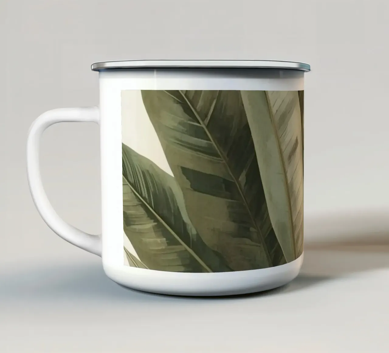 Modello di foglie di piante, pace verde tazza in smalto da DesignDoodle