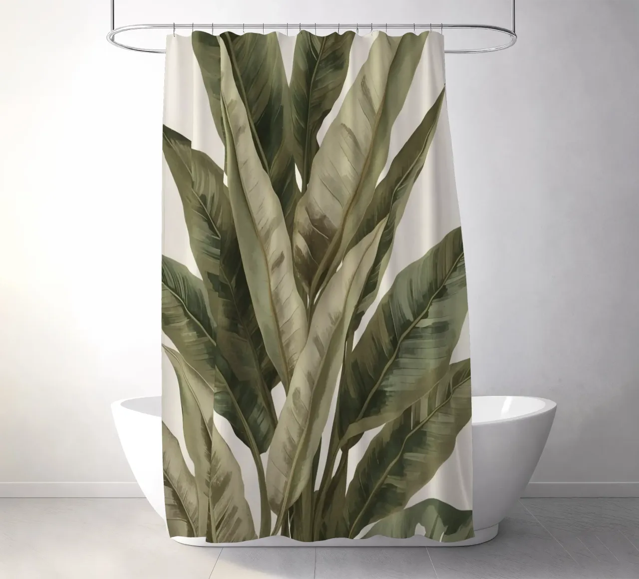 Modello di foglie di piante, pace verde tenda da doccia da DesignDoodle