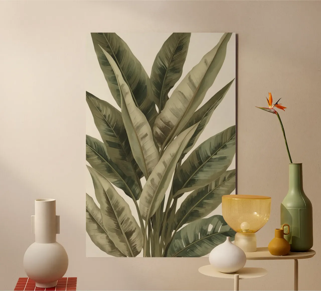 Modello di foglie di piante, pace verde alluminio dibond da DesignDoodle