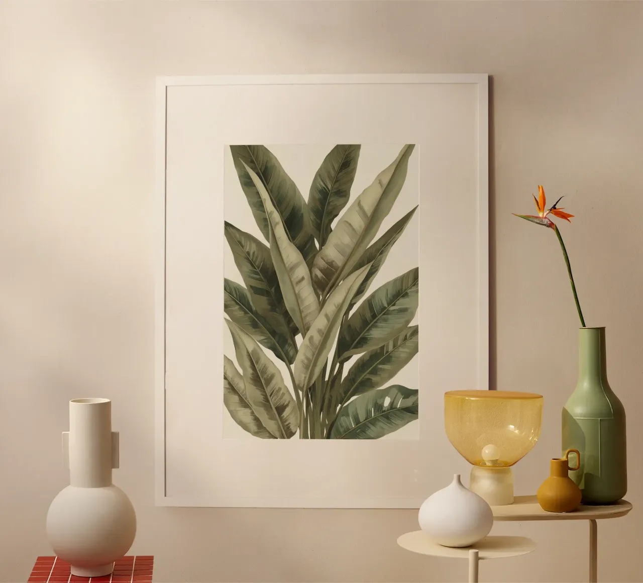 Modello di foglie di piante, pace verde carta hahnemühle da DesignDoodle