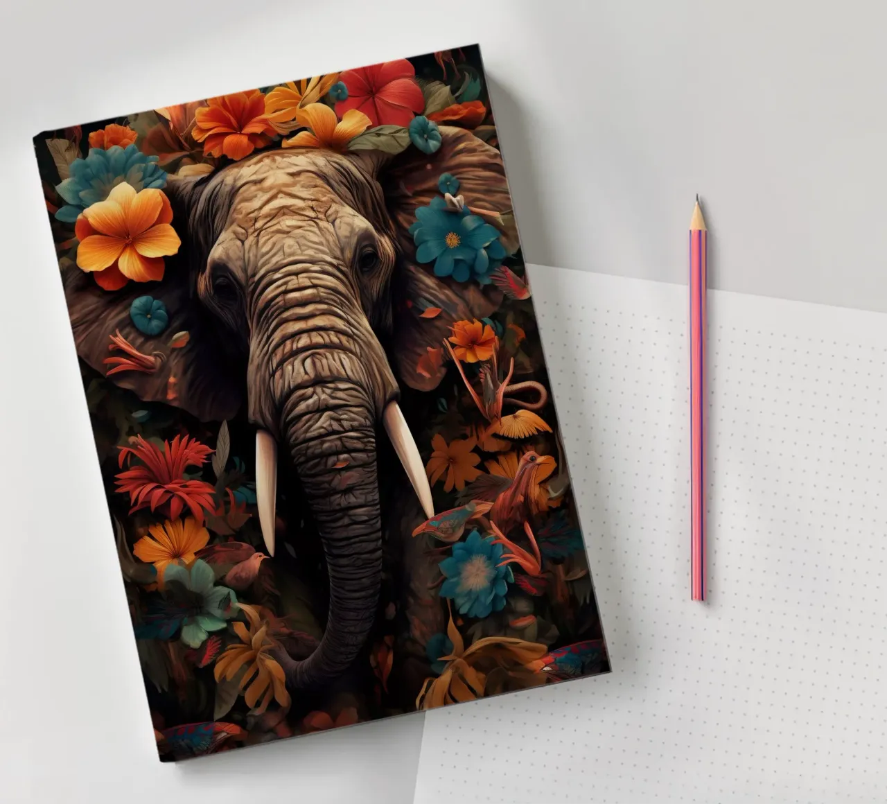 Elephant Flowers notebook by Mateo