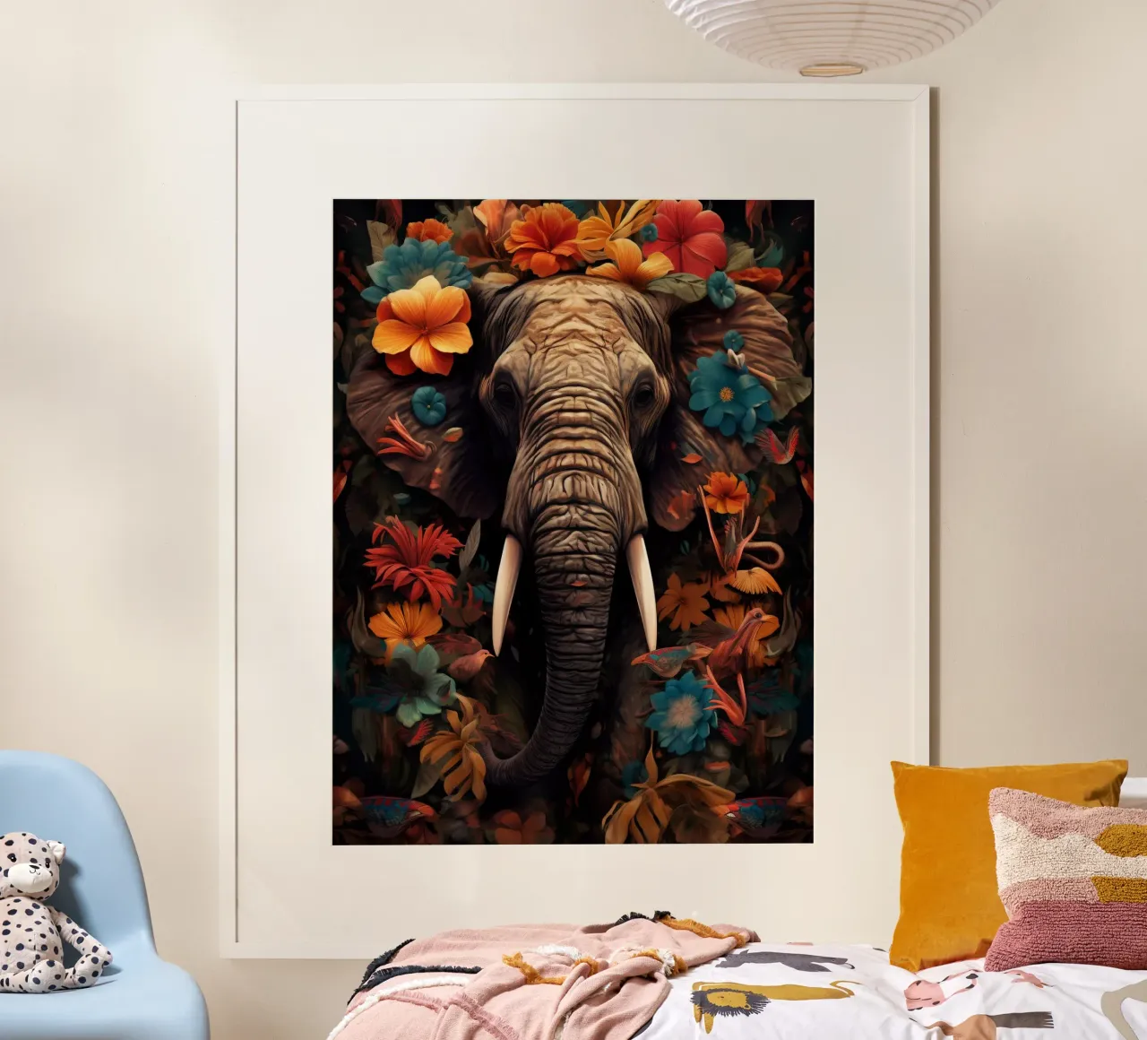 Elephant Flowers poster by Mateo