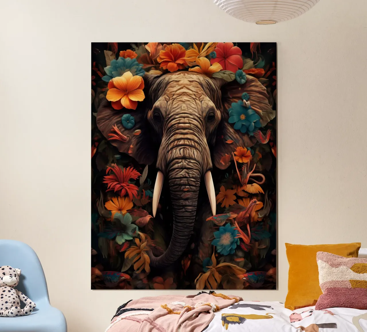 Elephant Flowers poster by Mateo