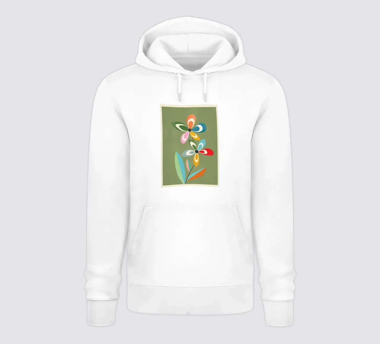 Mid-Century Abstract Flowers 06 felpa con cappuccio da cityart