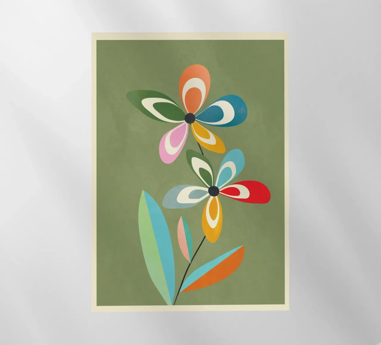 Mid-Century Abstract Flowers 06 pellicola backlit da cityart