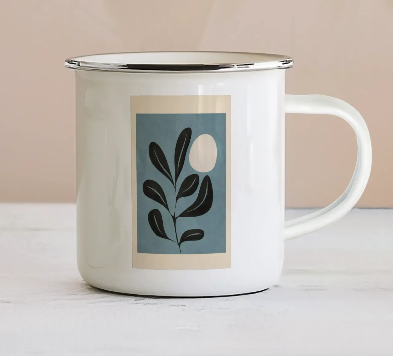 Minimalist Plant Art 1 tazza in smalto da cityart