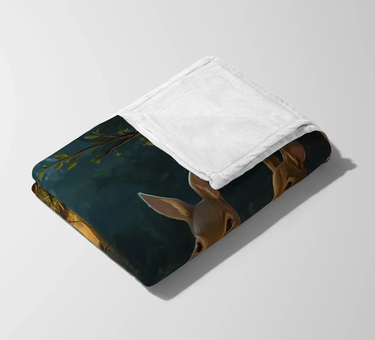 Rabbits and Squirrels Around Lantern For Story Time fleece blanket by DesignDoodle