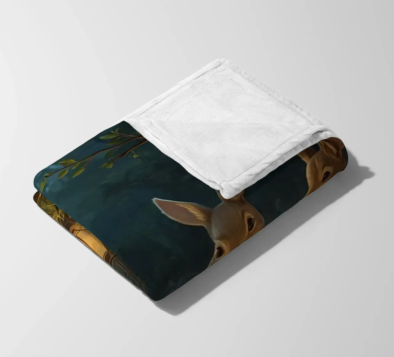 Rabbits and Squirrels Around Lantern For Story Time fleece blanket by DesignDoodle