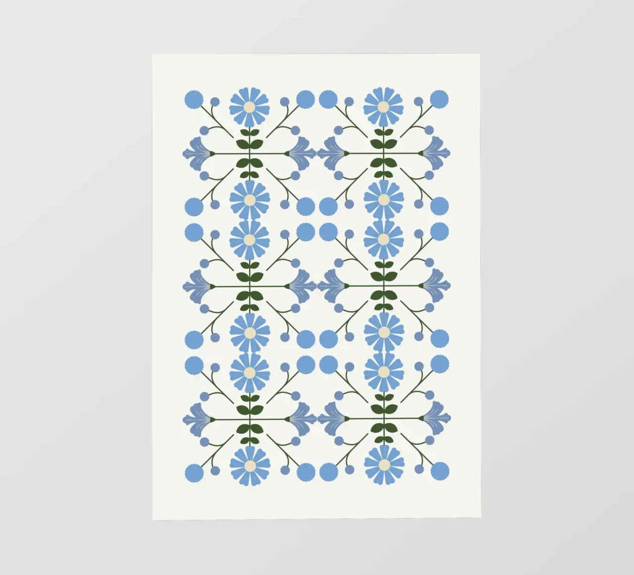 Scandinavian floral pattern telo in pvc da PinkCandyWalls