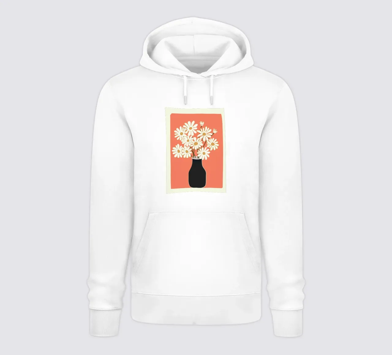 White Daisy Bouquets in Vase 2 felpa con cappuccio da cityart