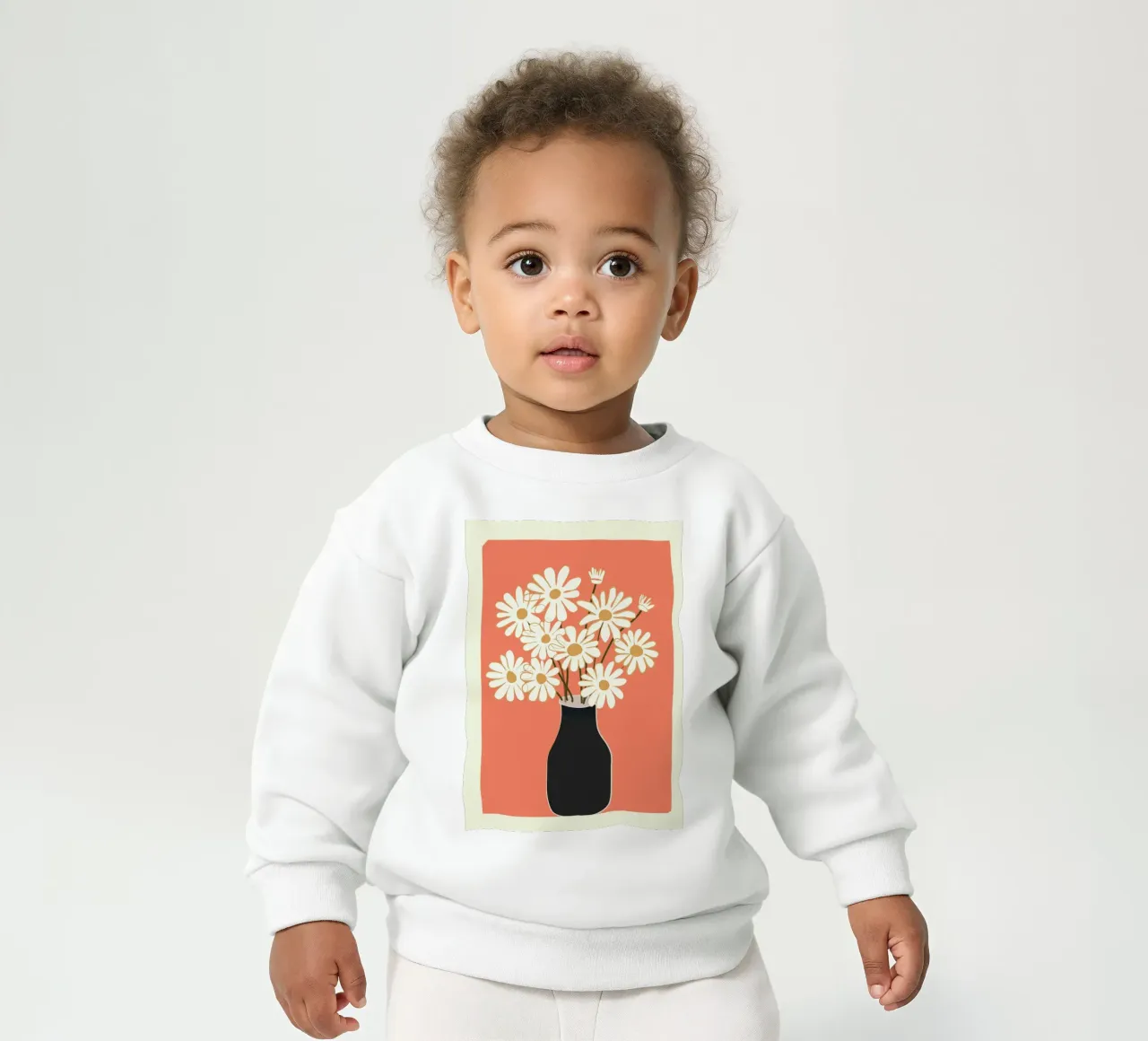 White Daisy Bouquets in Vase 2 felpa neonato da cityart