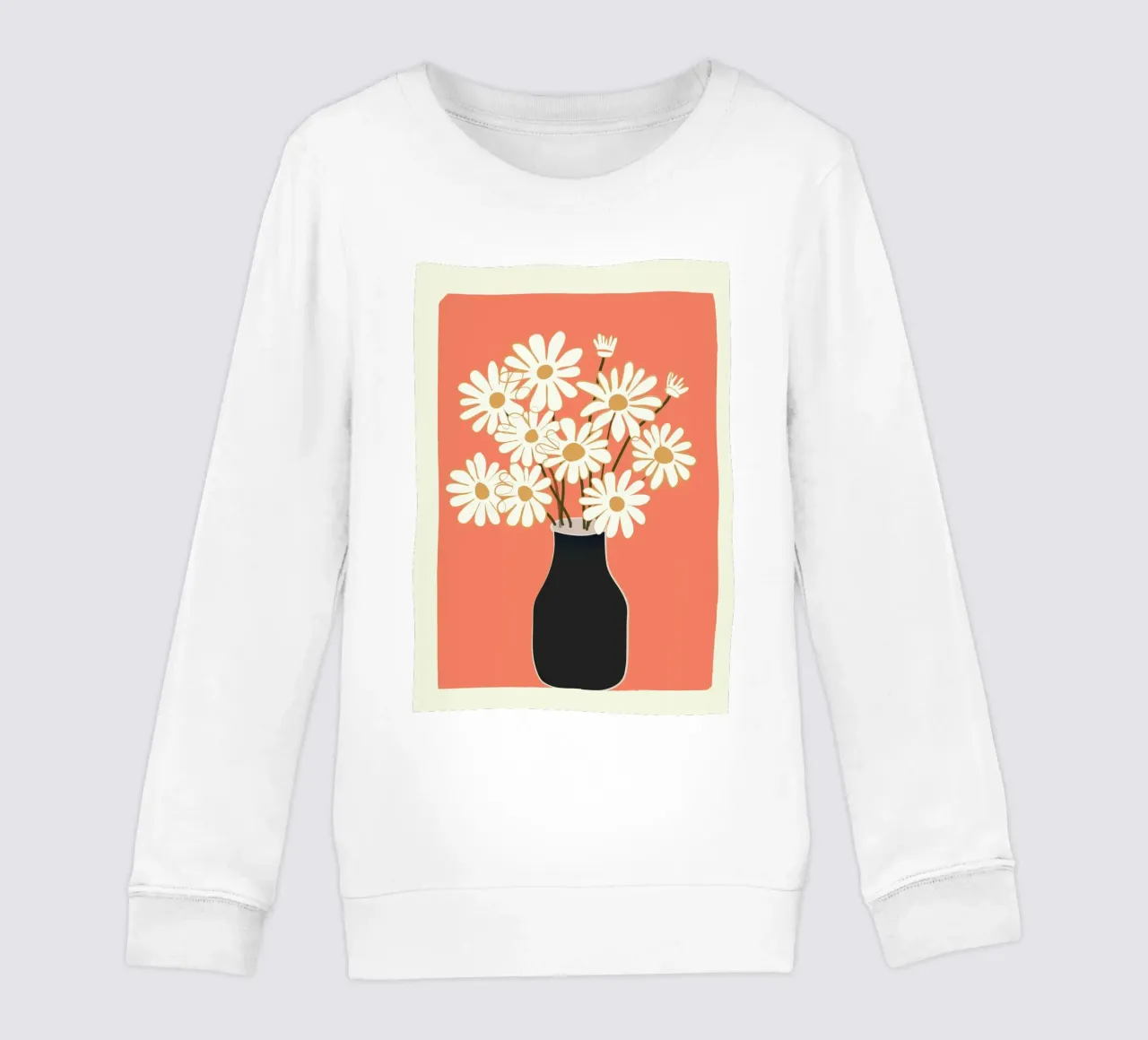 White Daisy Bouquets in Vase 2 felpa bambino da cityart