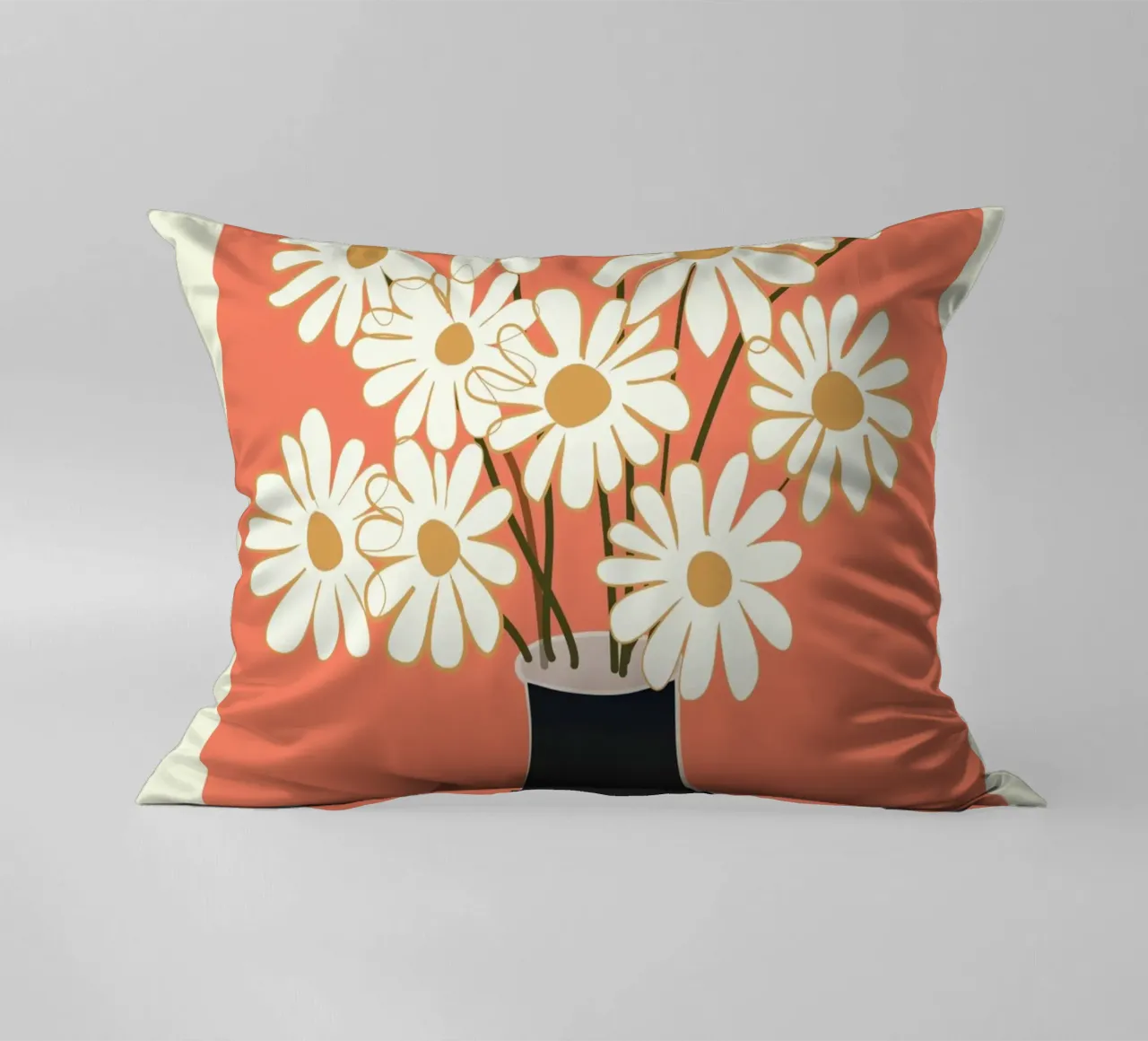 White Daisy Bouquets in Vase 2 cuscino da cityart