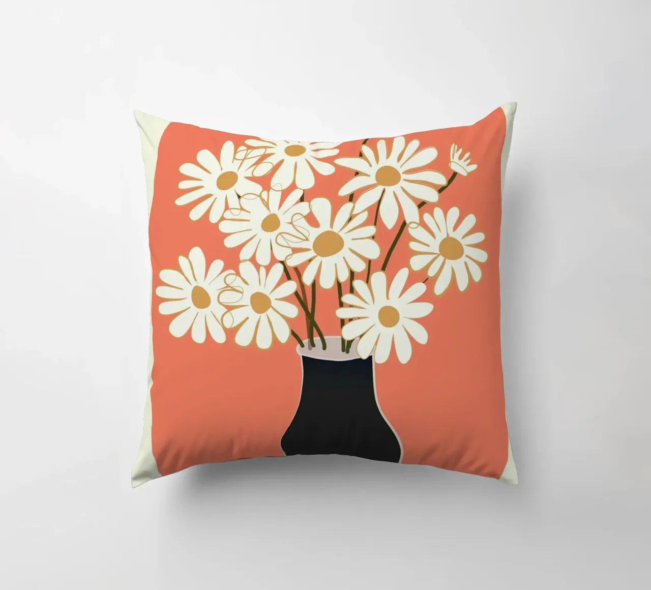 White Daisy Bouquets in Vase 2 cuscino da cityart