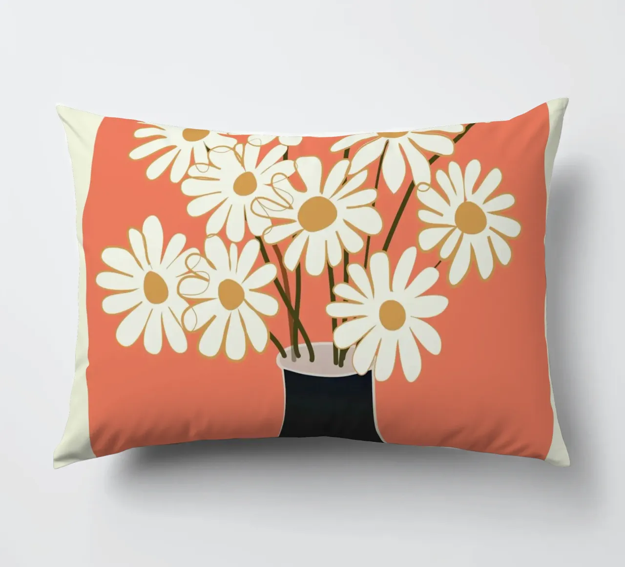 White Daisy Bouquets in Vase 2 cuscino da cityart
