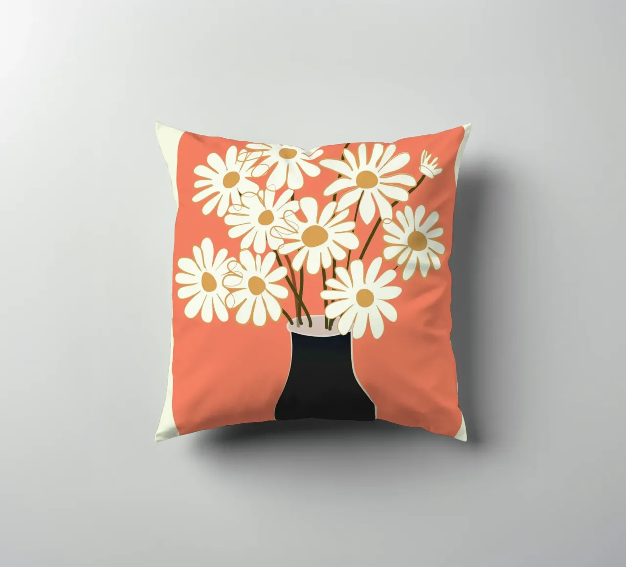 White Daisy Bouquets in Vase 2 cuscino da cityart