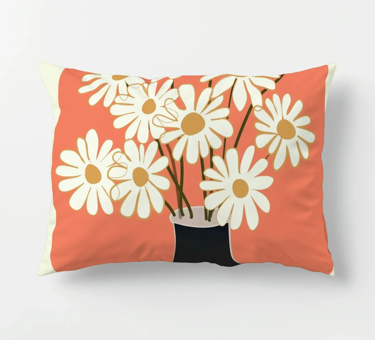 White Daisy Bouquets in Vase 2 cuscino da cityart