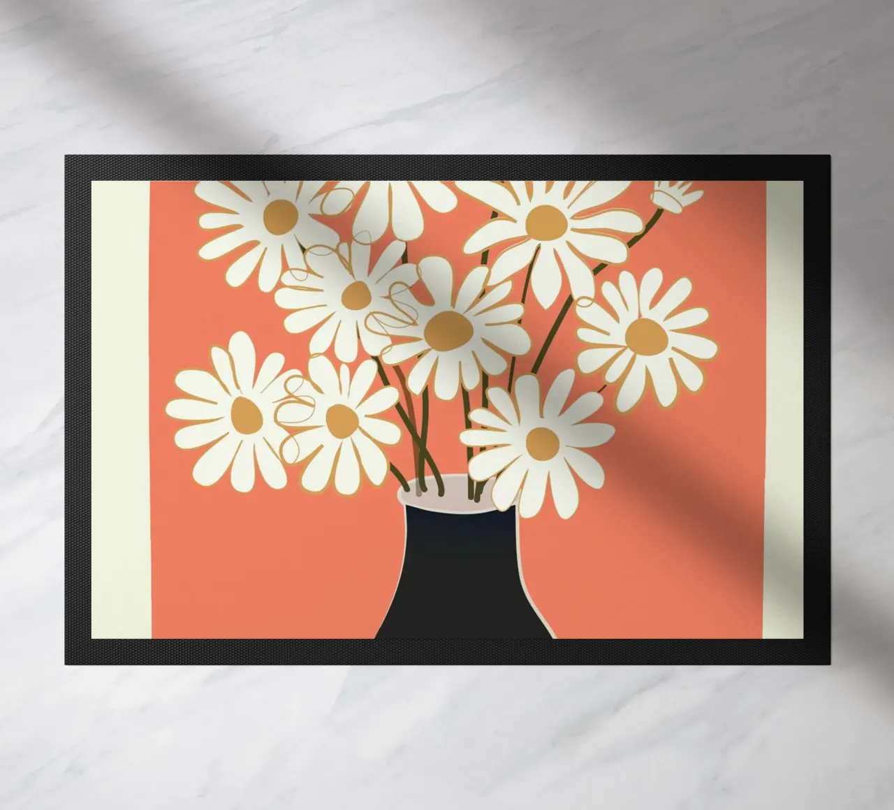 White Daisy Bouquets in Vase 2 zerbino da cityart