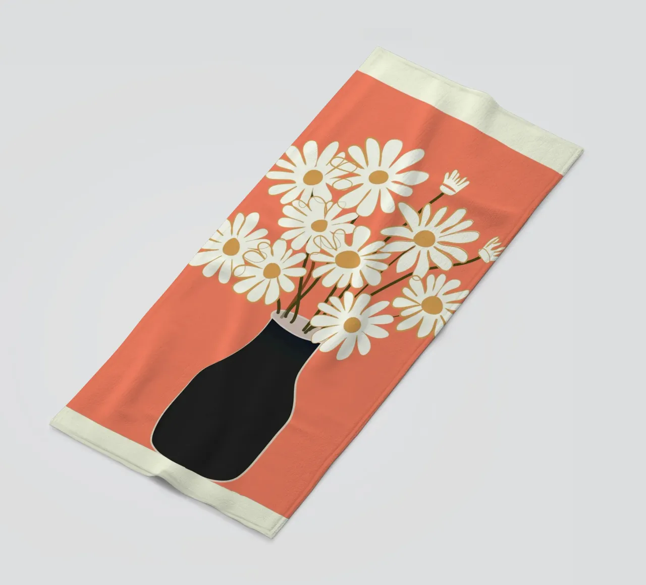 White Daisy Bouquets in Vase 2 telo mare da cityart