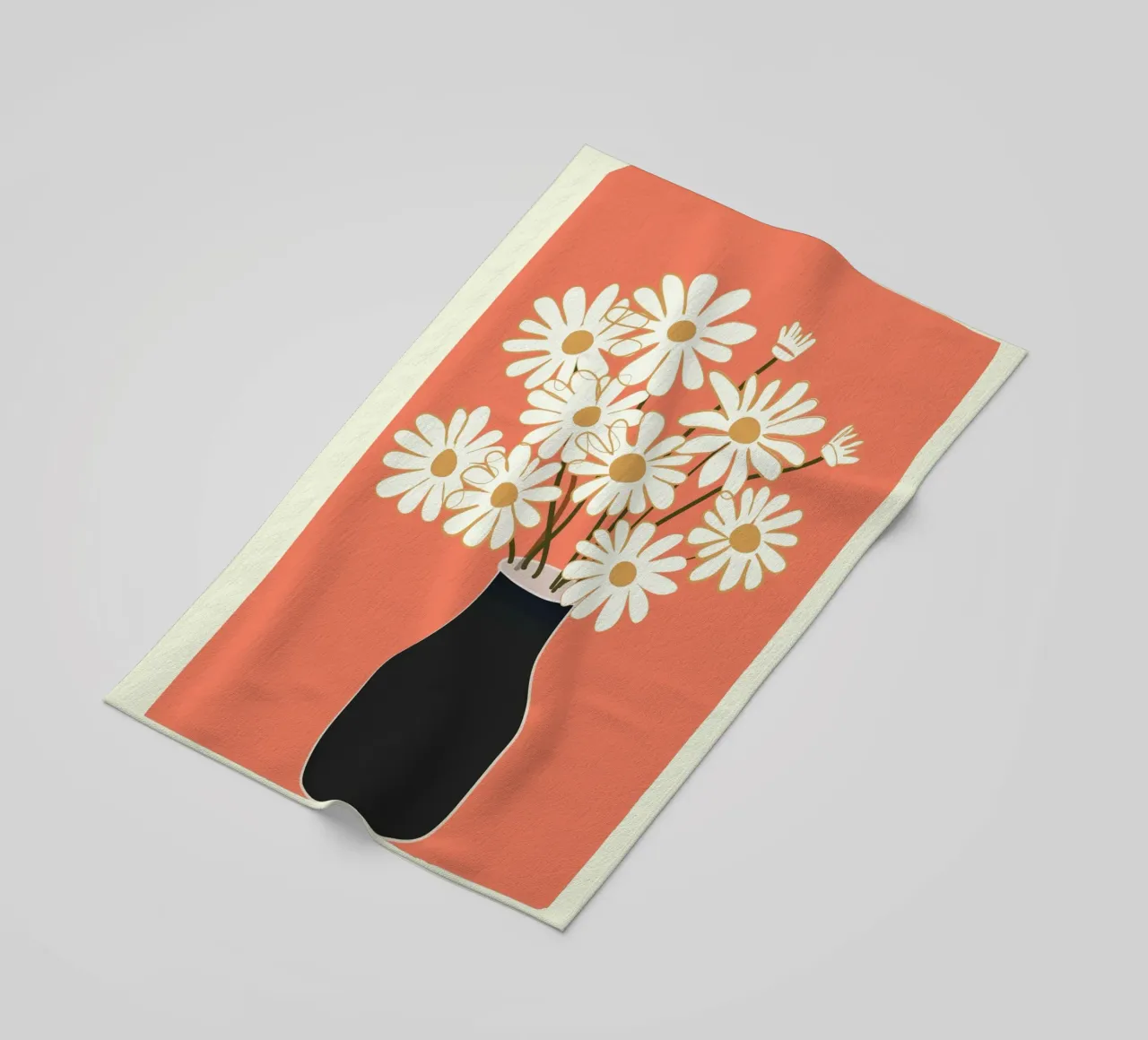 White Daisy Bouquets in Vase 2 telo mare da cityart