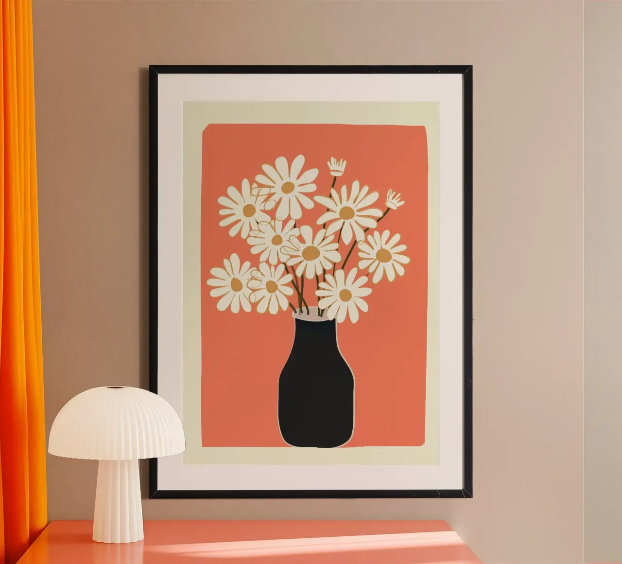 White Daisy Bouquets in Vase 2 carta hahnemühle da cityart