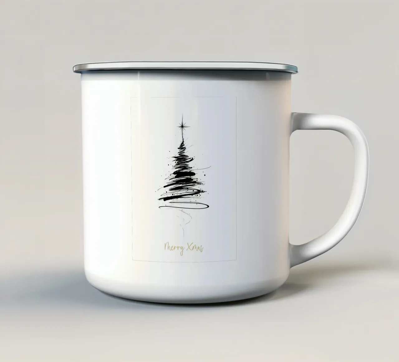 Albero di Natale disegnato a mano tazza in smalto da Imaginative