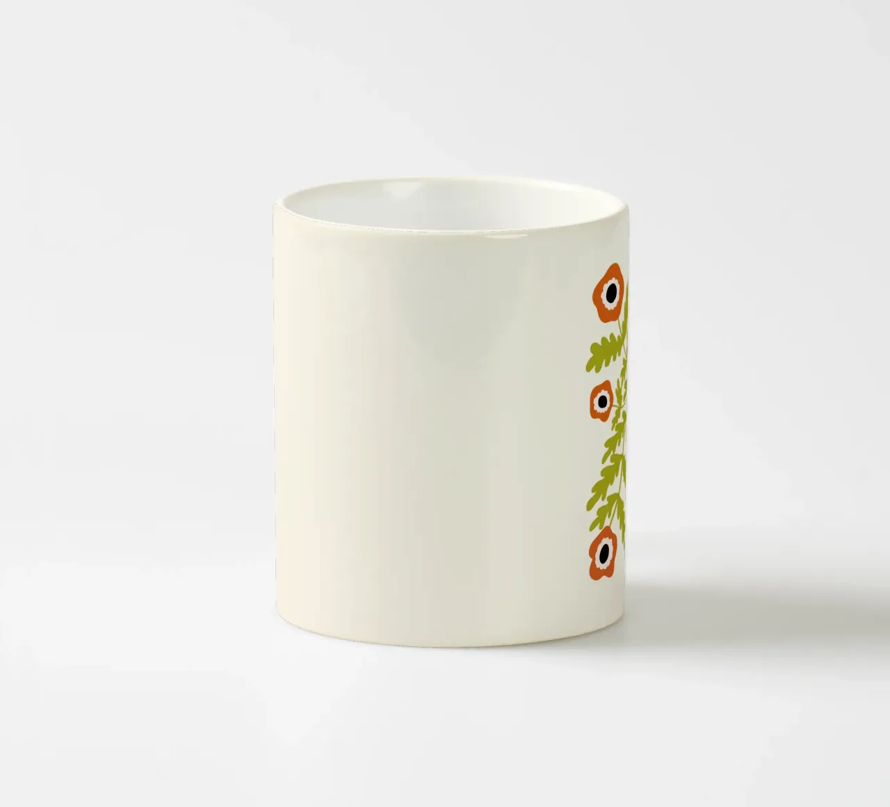 Eclectic Modern Retro Orange Flowers in Vase tazza in ceramica da TijanaArtStudio88