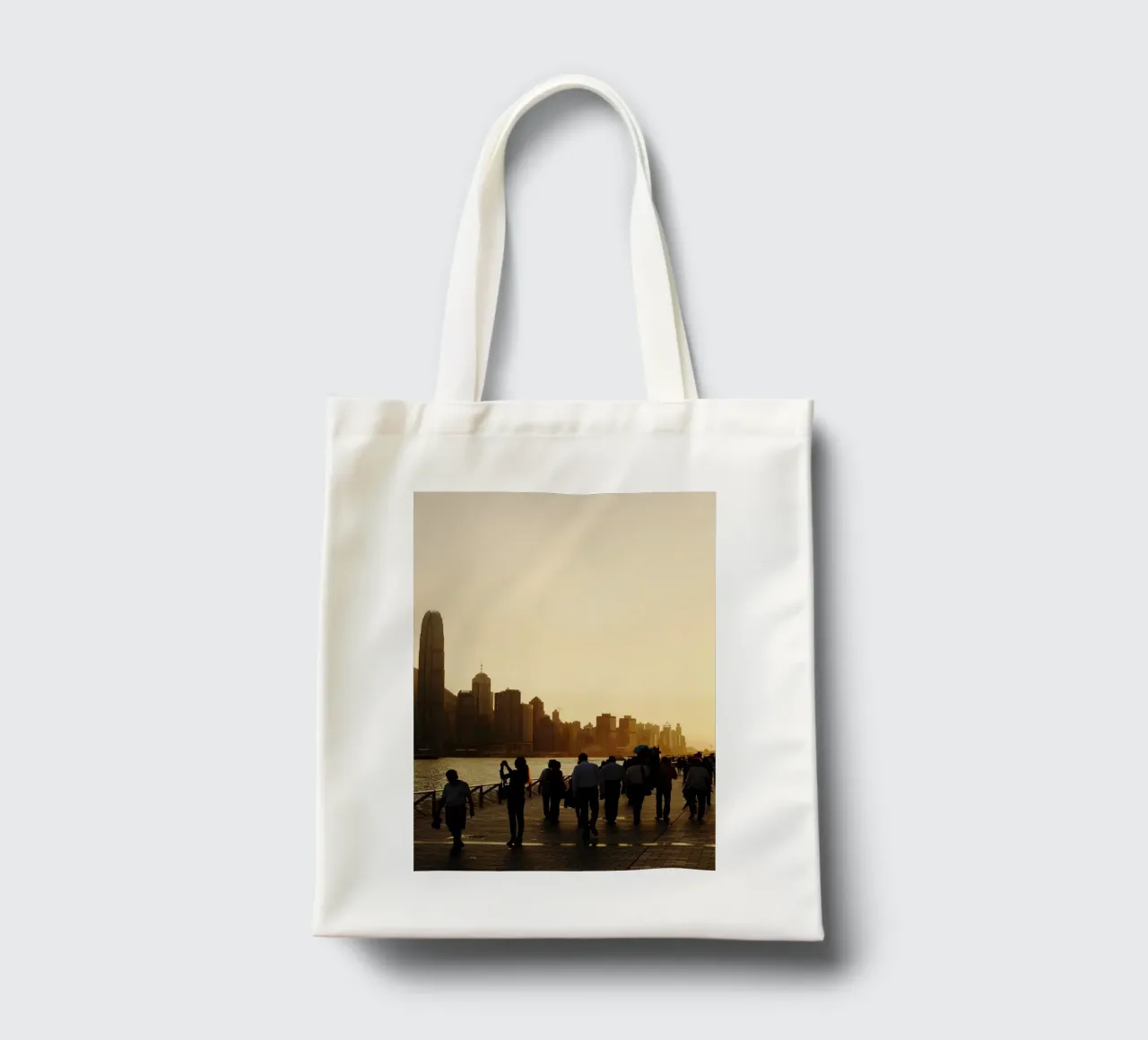 Hong Kong, tramonto, Cina borsa in juta da fotokunst