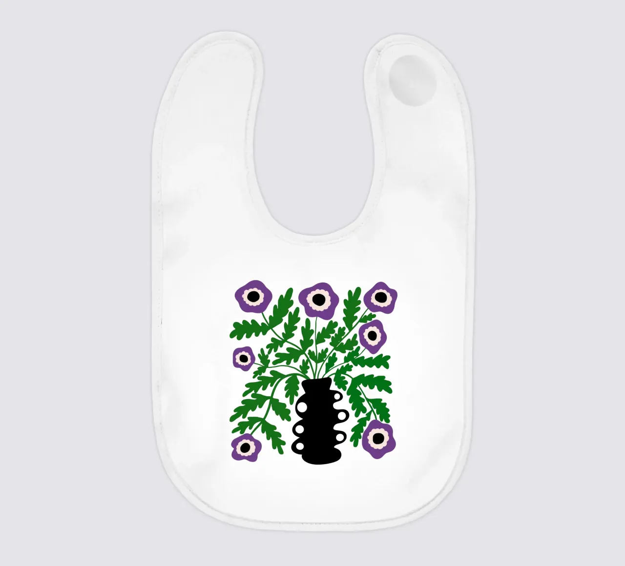 Eclectic Modern Violet Flowers in Vase bavaglino da TijanaArtStudio88