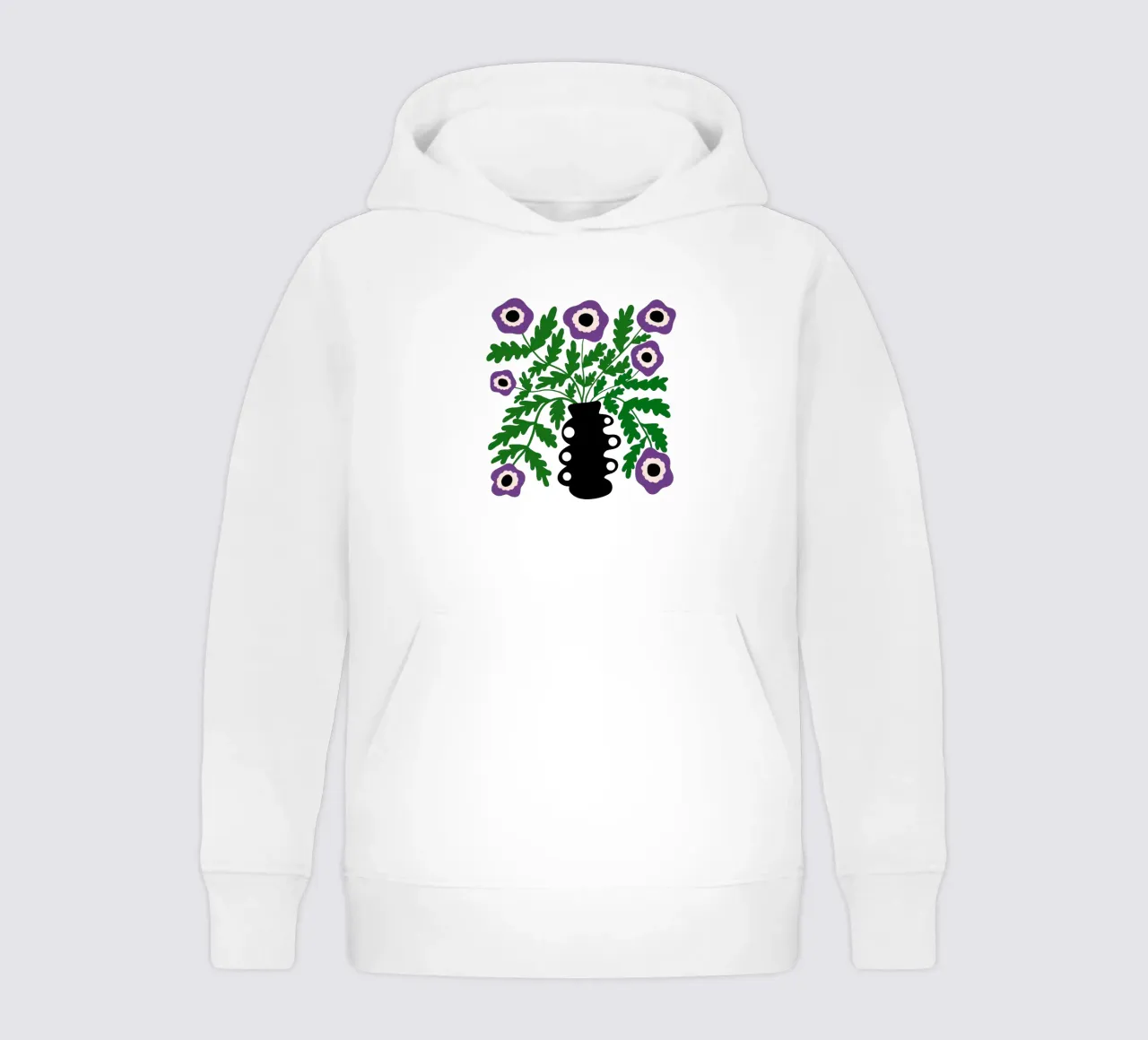 Eclectic Modern Violet Flowers in Vase felpa bambino con cappuccio da TijanaArtStudio88