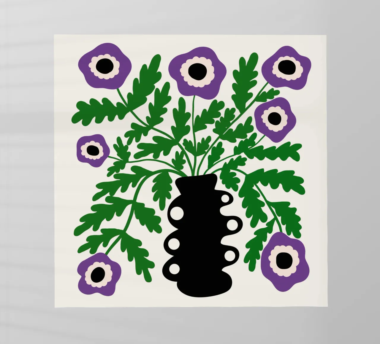 Eclectic Modern Violet Flowers in Vase pellicola backlit da TijanaArtStudio88
