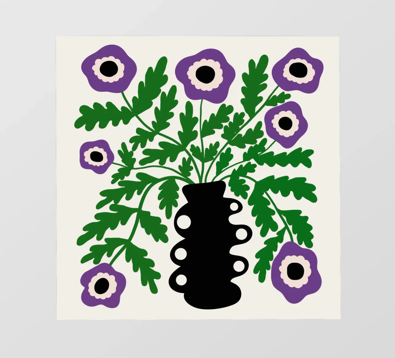 Eclectic Modern Violet Flowers in Vase telo in pvc da TijanaArtStudio88