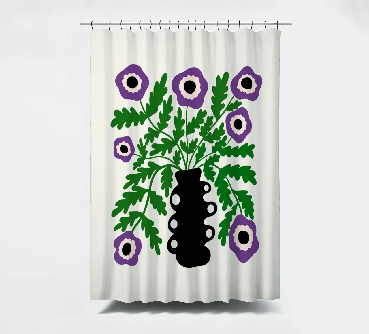 Eclectic Modern Violet Flowers in Vase tenda da doccia da TijanaArtStudio88