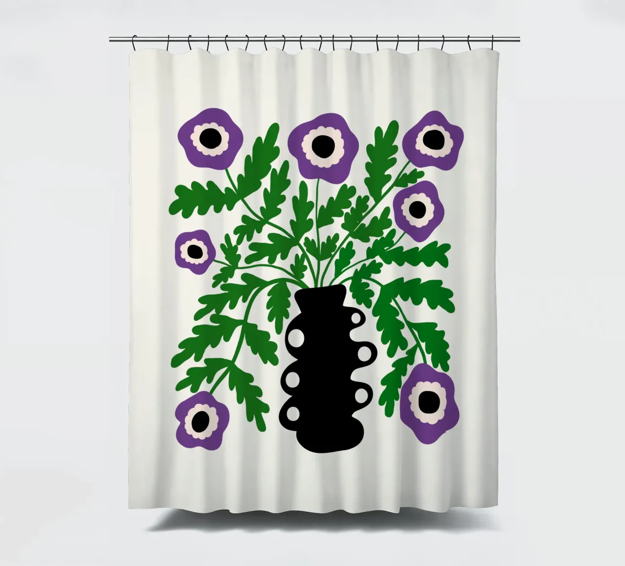 Eclectic Modern Violet Flowers in Vase tenda da doccia da TijanaArtStudio88