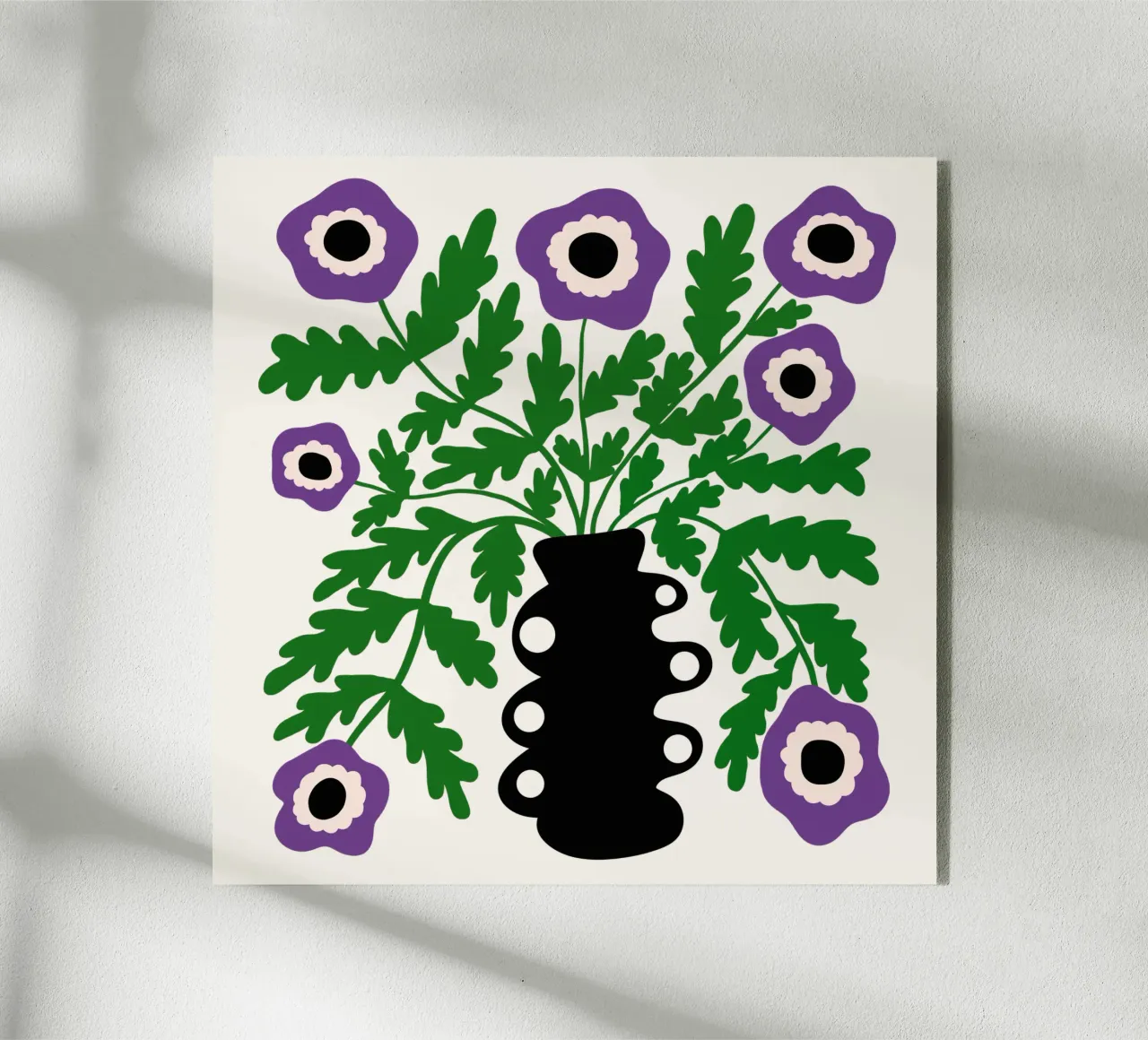 Eclectic Modern Violet Flowers in Vase plexiglass da TijanaArtStudio88