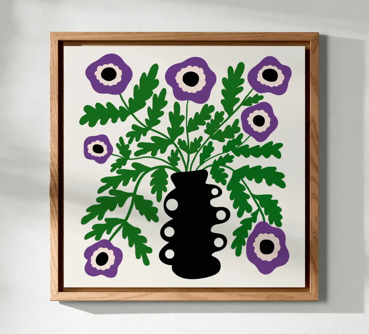 Eclectic Modern Violet Flowers in Vase alluminio dibond da TijanaArtStudio88